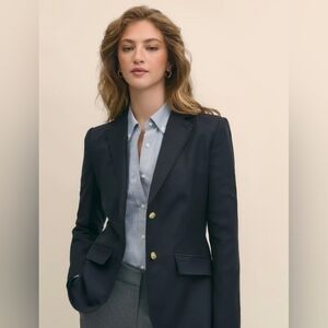 Brooks Brothers Wool Two-Button Blazer Dark Navy Loro Piana Women’s size 2